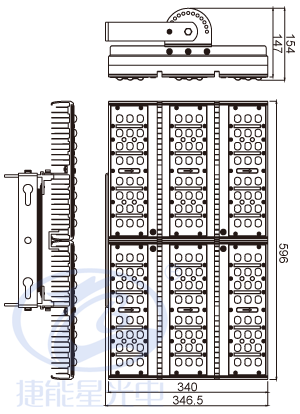 隧道灯TM600尺寸图