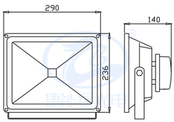 泛光灯FS290尺寸图