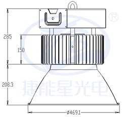 LED工矿灯ID320尺寸图